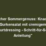 "Frischer Sommergenuss: Knackiger Gurkensalat mit cremigem Joghurtdressing - Schritt-für-Schritt Anleitung"