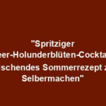 "Spritziger Himbeer-Holunderblüten-Cocktail: Ein erfrischendes Sommerrezept zum Selbermachen"