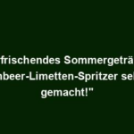 "Erfrischendes Sommergetränk: Himbeer-Limetten-Spritzer selbst gemacht!"